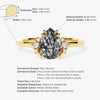 Pear Black Rutilated Quartz Engagement Ring with Round Moissanite Sidestones