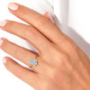 Pear Opal Vintage Engagement Ring with Moissanite