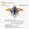 Pear Lab Alexandrite Vintage Engagement Ring with Moissanite