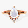 Pear Moonstone Vintage Engagement Ring with Moissanite