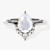 Pear Moonstone Vintage Engagement Ring with Moissanite