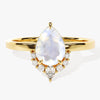 Pear Moonstone Vintage Engagement Ring with Moissanite