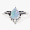 Pear Opal Vintage Engagement Ring with Moissanite