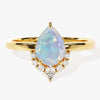 Pear Opal Vintage Engagement Ring with Moissanite