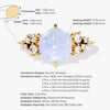 Hexagon Opal Engagement Ring with Moissanite Cluster