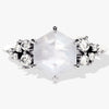 Hexagon Moonstone Engagement Ring with Moissanite Cluster