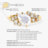 Pear Moonstone Engagement Ring with Round Moissanite Cluster