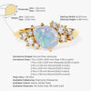 Pear Opal Engagement Ring with Round Moissanite Cluster