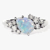 Pear Opal Engagement Ring with Round Moissanite Cluster