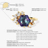 Hexagon Lab Alexandrite Vintage Engagement Ring with Moissanite Cluster
