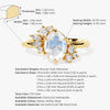 Oval Moonstone Engagement Ring with Round Moissanite Cluster
