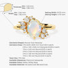 Oval Opal Engagement Ring with Round Moissanite Cluster