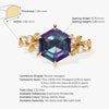 Hexagon Lab Alexandrite Nature-Inspired Engagement Ring with Moissanite Sidestones