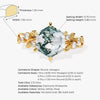 Hexagon Moss Agate Nature-Inspired Engagement Ring with Moissanite Sidestones