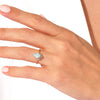 Kite Opal Engagement Ring with Baguette Moissanite Sidestones