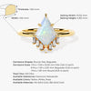 Kite Opal Engagement Ring with Baguette Moissanite Sidestones