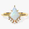 Kite Opal Engagement Ring with Baguette Moissanite Sidestones