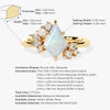Kite Opal Engagement Ring with Moissanite Sidestones