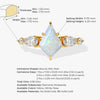 Kite Opal Engagement Ring with Pear Moissanite Sidestones
