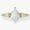 Kite Opal Engagement Ring with Pear Moissanite Sidestones