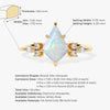 Kite Opal Engagement Ring with Marquise Moissanite Sidestones