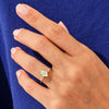 Kite Moonstone Engagement Ring with Marquise Moissanite Sidestones