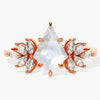 Kite Moonstone Vintage Engagement Ring with Moissanite Sidestones