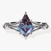 Kite Lab Alexandrite Split Shank Engagement Ring with Moissanite Accents