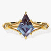 Kite Lab Alexandrite Split Shank Engagement Ring with Moissanite Accents