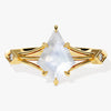 Kite Moonstone Split Shank Engagement Ring with Moissanite Accents