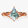 Kite Moss Agate Split Shank Engagement Ring with Moissanite Accents