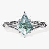 Kite Moss Agate Split Shank Engagement Ring with Moissanite Accents