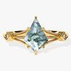 Kite Moss Agate Split Shank Engagement Ring with Moissanite Accents