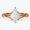Kite Opal Split Shank Engagement Ring with Moissanite Accents