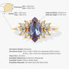 Marquise Lab Alexandrite Vintage Engagement Ring with Moissanite Sidestones