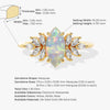 Marquise Opal Vintage Engagement Ring with Moissanite Sidestones