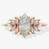 Marquise Opal Vintage Engagement Ring with Moissanite Sidestones