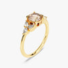 Round Cut Peach Morganite Engagement Ring with Pear Moissanites