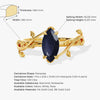 Marquise Blue Sandstone Nature Inspired Engagement Ring.