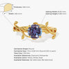 Round Lab Alexandrite Nature Inspired Engagement Ring