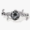Round Black Rutilated Quartz Nature Inspired Engagement Ring