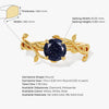 Round Blue Sandstone Nature Inspired Engagement Ring.
