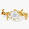 Round Moonstone Nature Inspired Engagement Ring