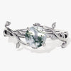 Round Moss Agate Nature Inspired Engagement Ring