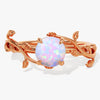 Round Opal Nature Inspired Engagement Ring