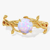 Round Opal Nature Inspired Engagement Ring
