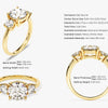Classic Basket Set Three Stone Round Moissanite Engagement Ring (2.50 CT TW)