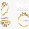 Classic Basket Set Three Stone Oval Moissanite Engagement Ring (2.50 CT TW)