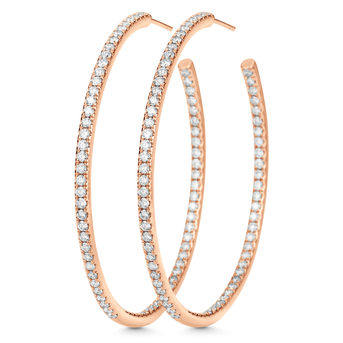 2.25 TCW Round Moissanite Diamond Inside Out Hoop Earrings