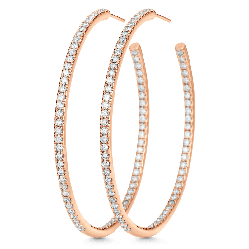 2.25 TCW Round Moissanite Diamond Inside Out Hoop Earrings